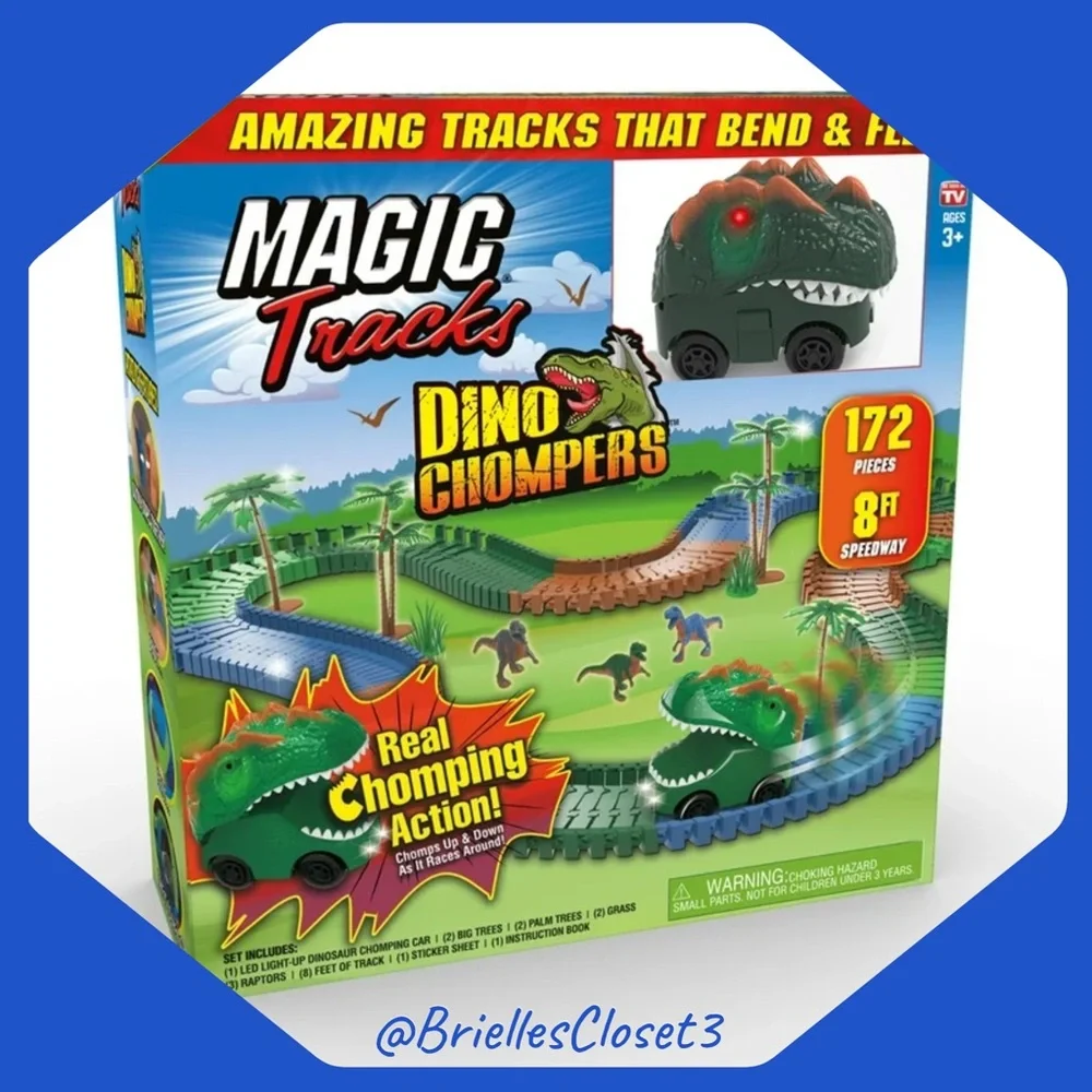🌸 Brand New Magic Tracks Dino Chompers Set - As Seen On TV - Picture 1 of 6